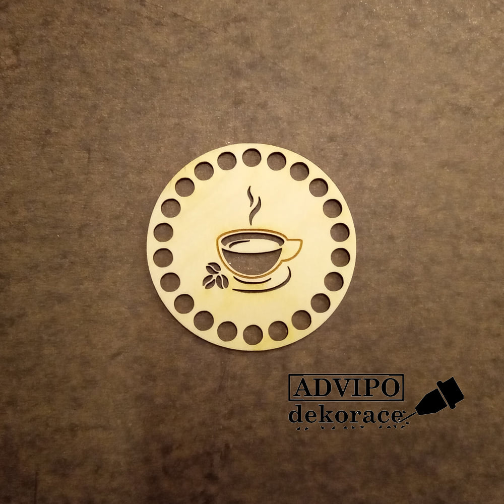 Dřevěný kruh s kávou 1