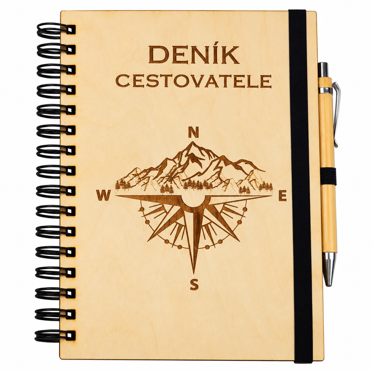 Dřevěný cestovní deník A5 – Deník cestovatele