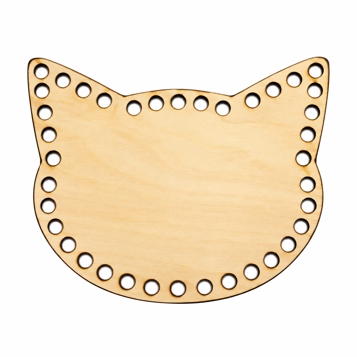 Dřevěné dno pro háčkování 250 × 110 mm – kočička