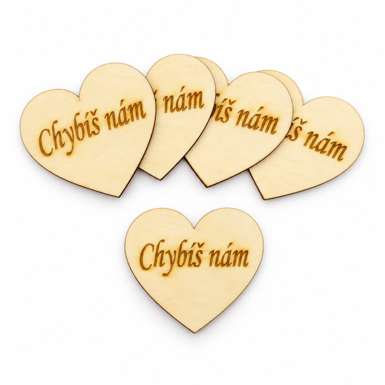Dřevěné srdíčko „Chybíš nám“