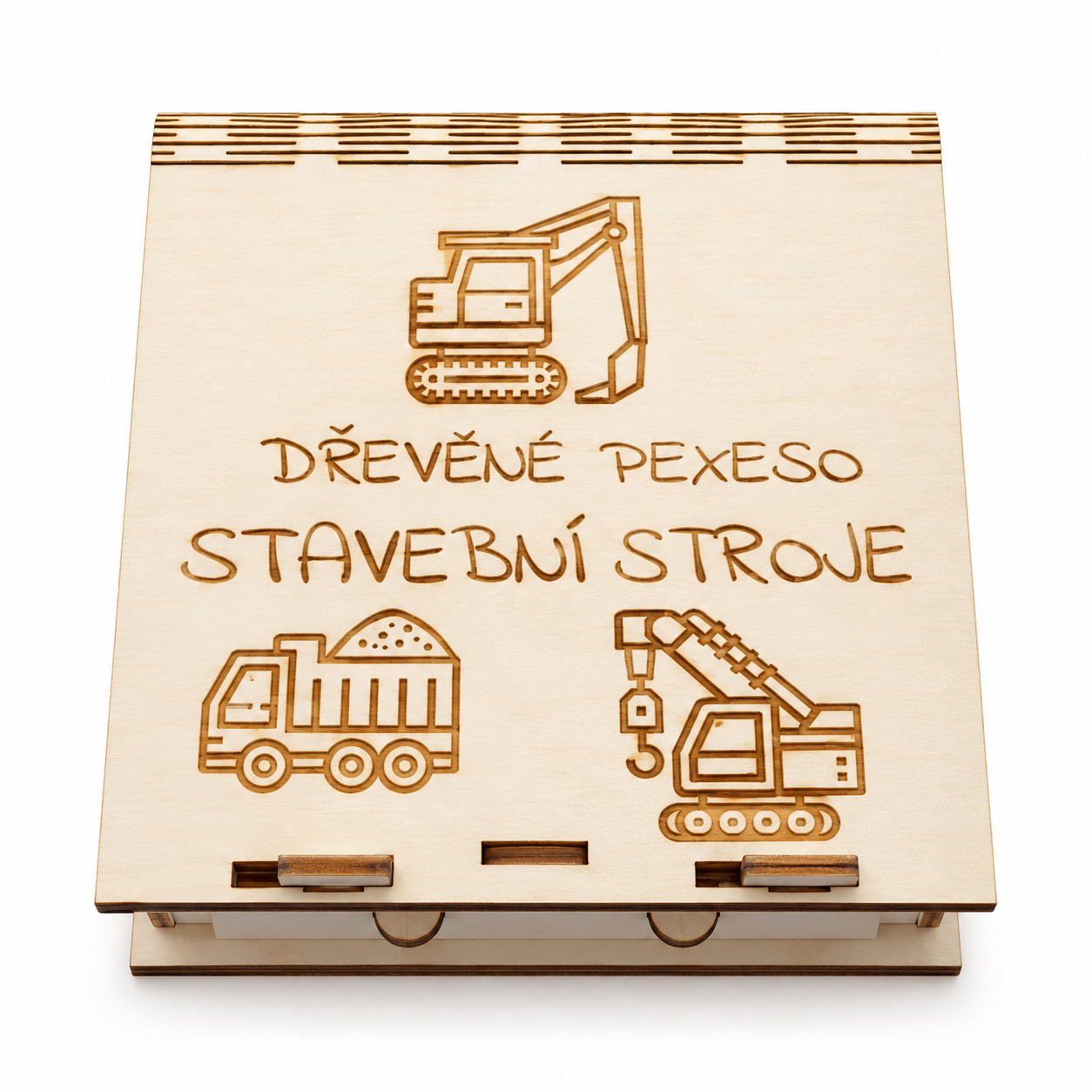Dřevěné pexeso Stavební stroje – 32 kartiček