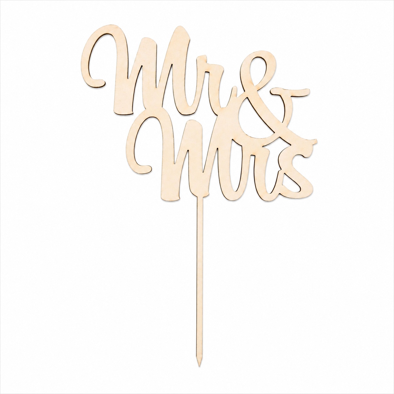 Dřevěný svatební zápich na dort – Mr & Mrs