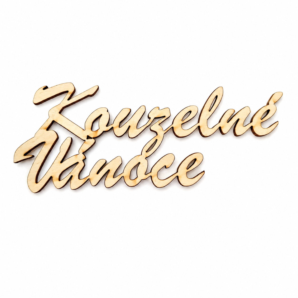Dřevěný nápis Kouzelné Vánoce – vánoční dekorace 100 × 38 mm