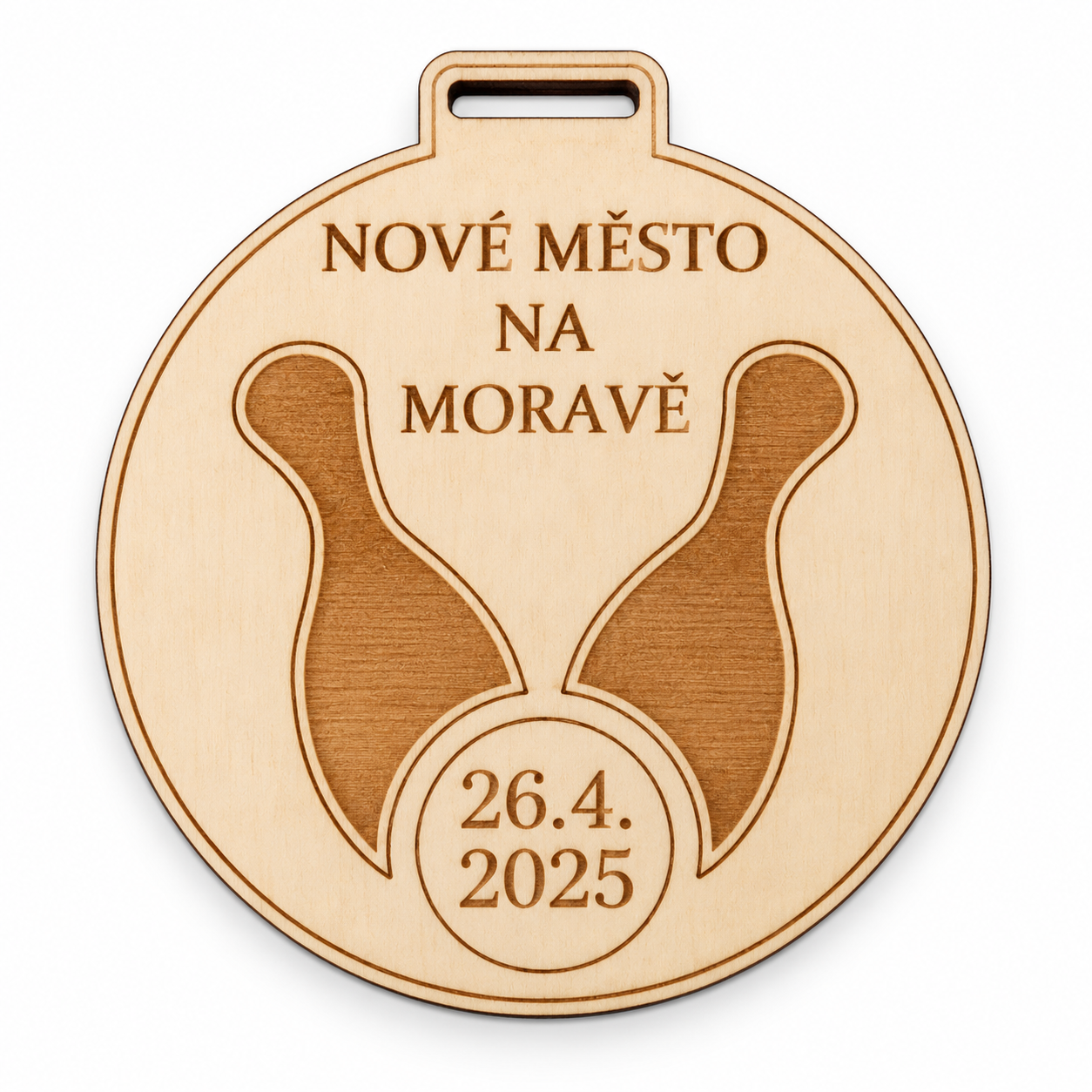 Dřevěná medaile na kuželky – Nové Město na Moravě