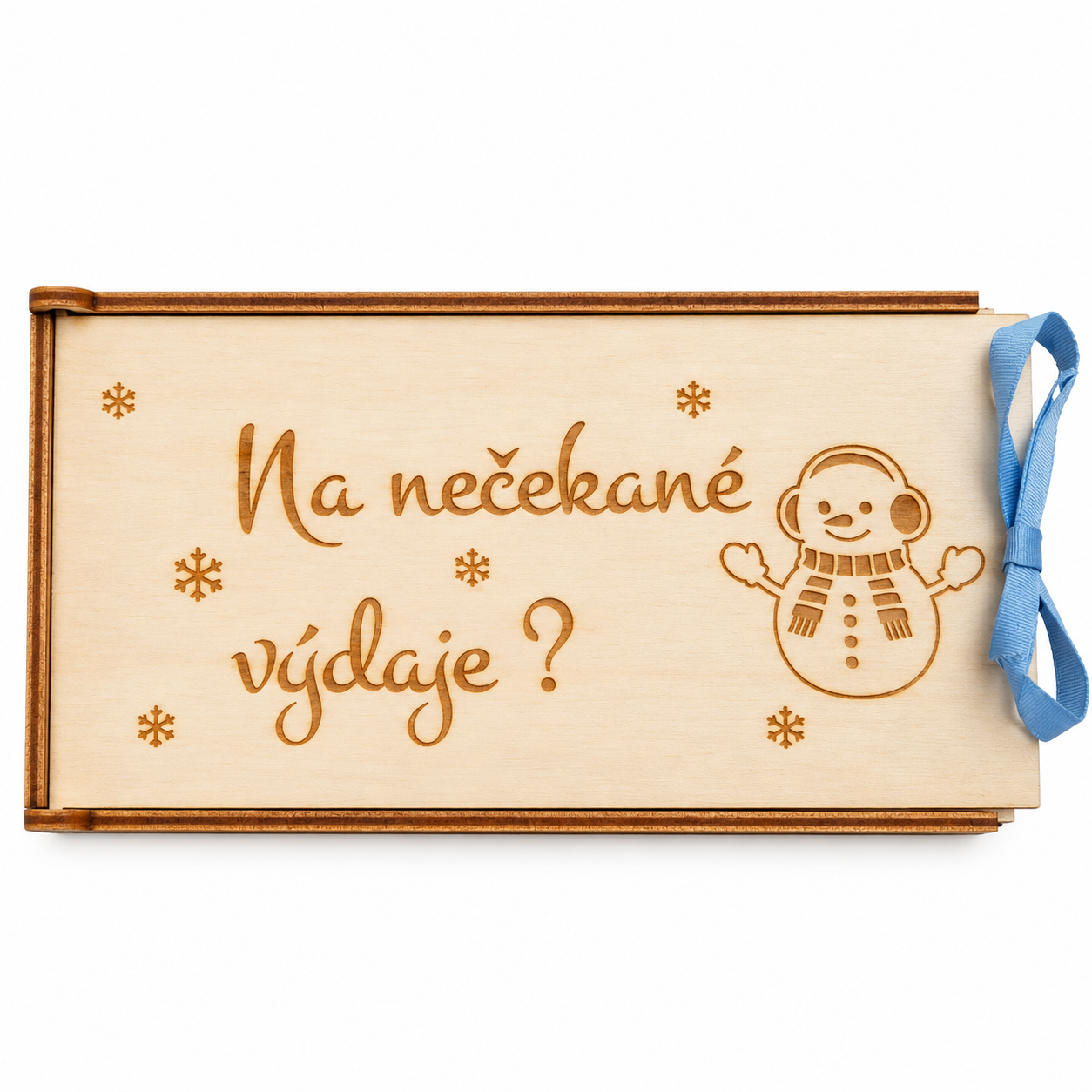 Vánoční dřevěná krabička na peníze – Na nečekané výdaje